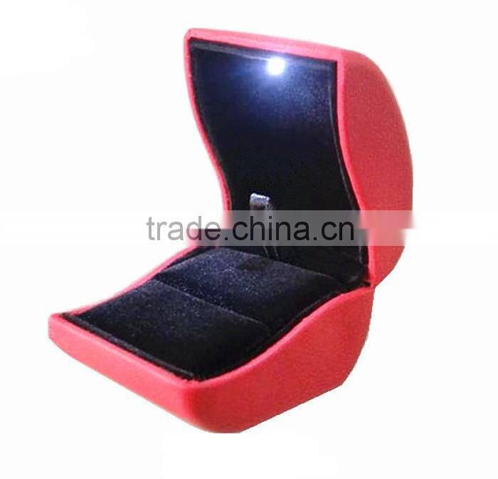 Red velvet high end necklace boxes with zipper of made in china