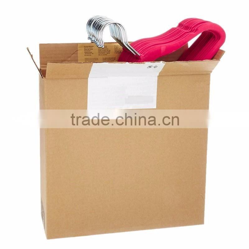 Pink Color Children Size Flocked Velvet Kids Hangers - Super Slim, No Slip, Non Wrinkle with U Notch Shoulder