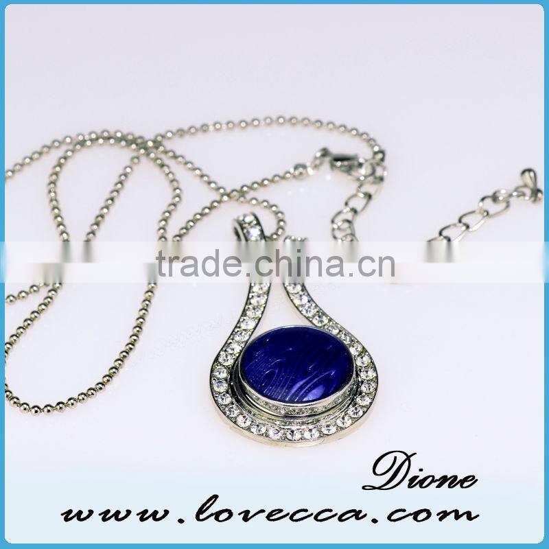 Greece women simple design wholesale fashion jewelry necklace with snap button pendant