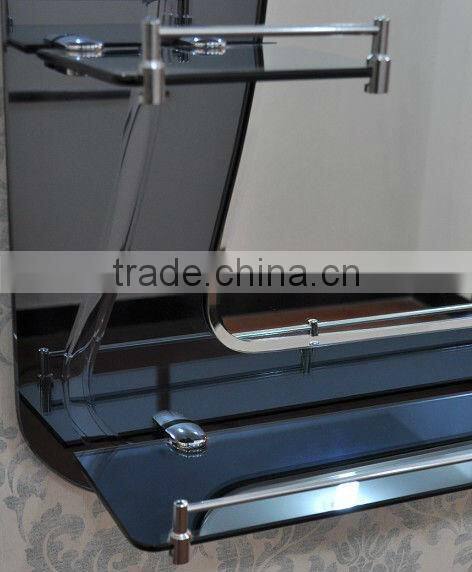 2013 hottest sales double shelf 2 frameless wall mounted mirrors craftwork artistic mirrors