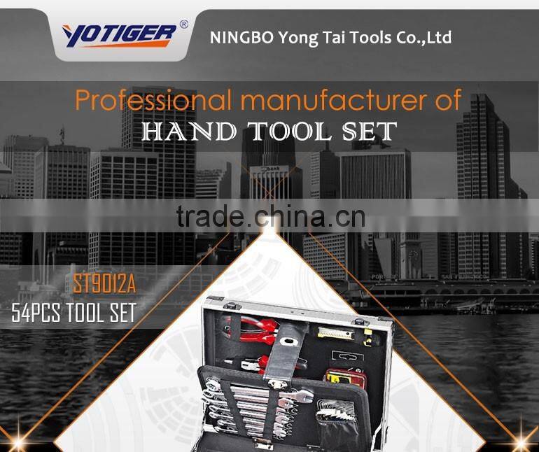 PROFESSIONAL HAND TOOL SET WITH HIGH QUALITY,TOOLS IN ALUMINUM bOX WITH 54PCS