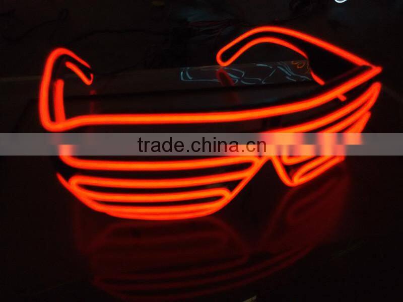 2016 high quality colorful lighting EL wire Shutter Shades glasses for party,concert