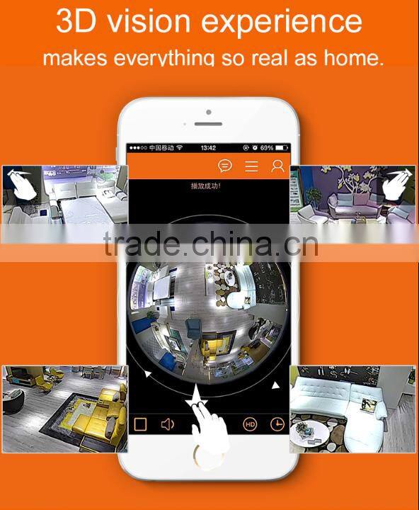 WiFi Fisheye Cloud Smart Bulb 360 degree fisheye lens camera with two-way audio and 128G recording feature