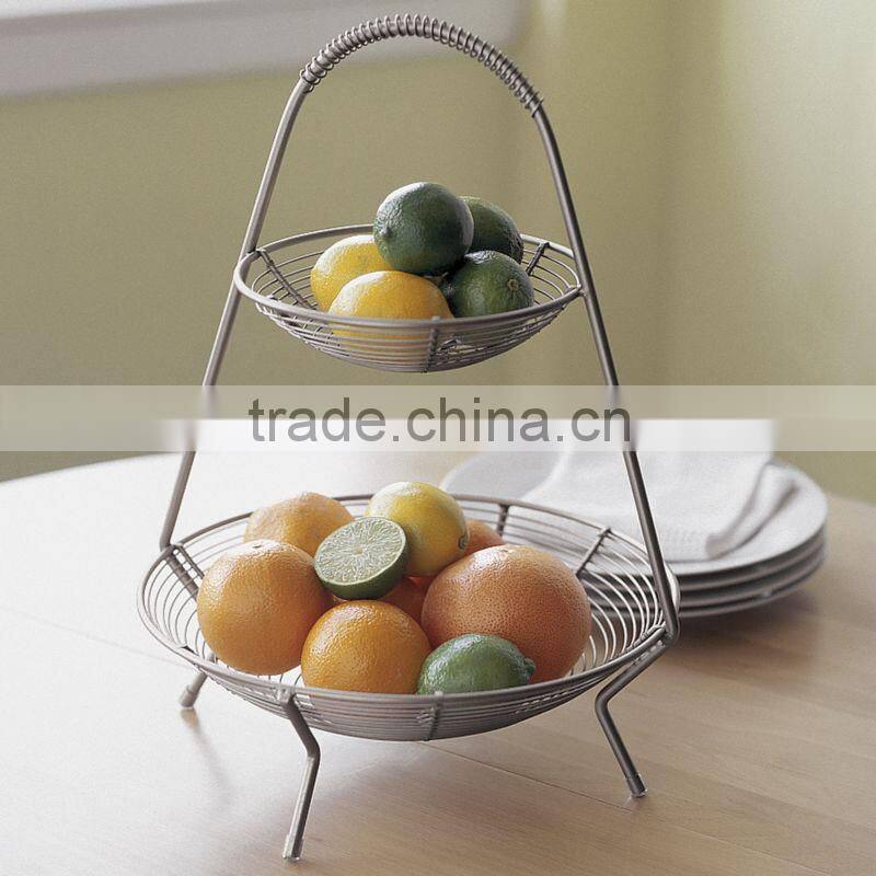 2 tier wire fruit basket arrangement