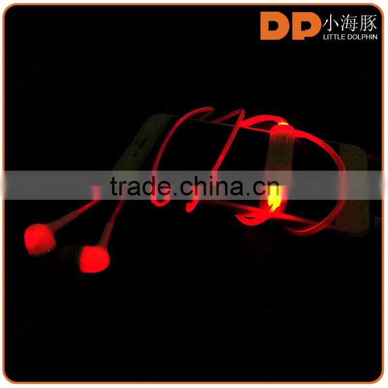 2016 christmas promotion earphone color change earphone for xiaomi mobile phone