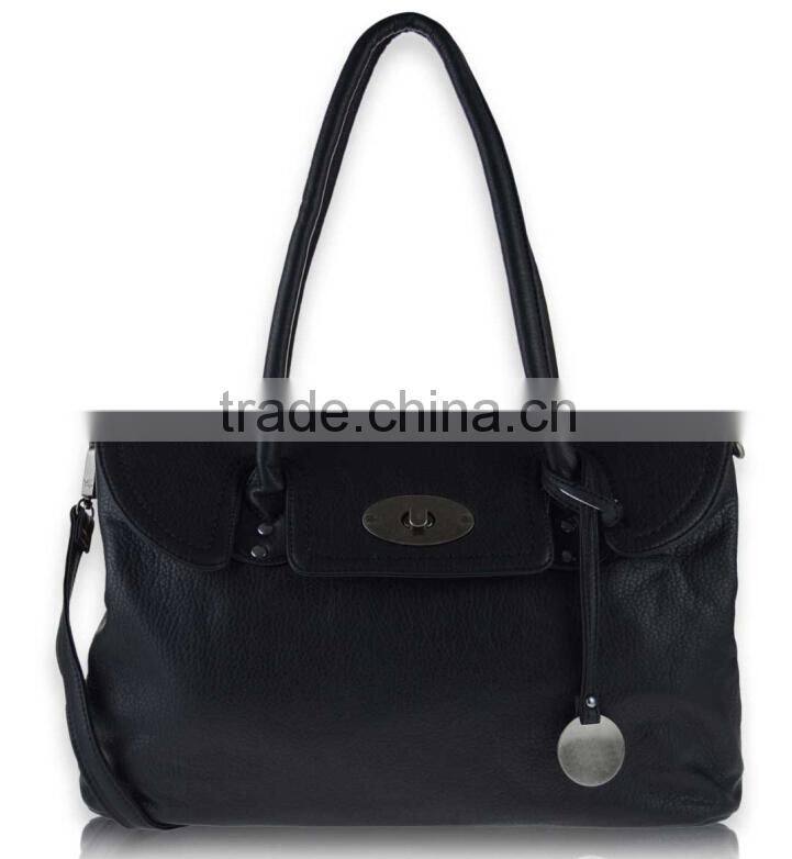 HELEN #637 linear and minimal shape soft women leather-look fabric tote bag shoulder handbag