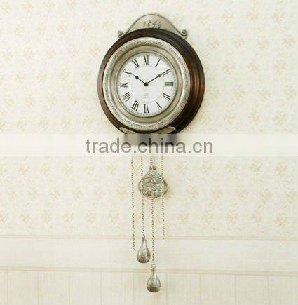 Pewter Flower Art Decorate Wall Clock