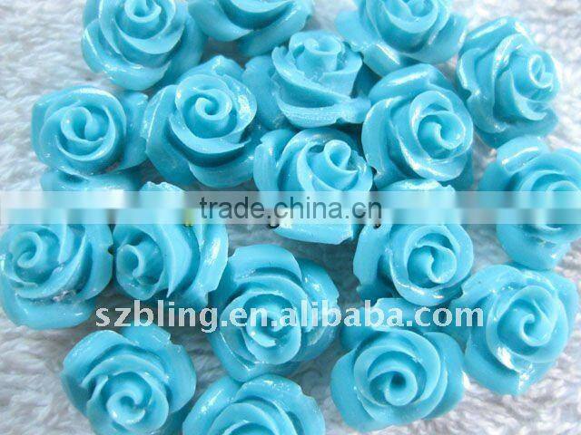 Wholesale gemstone craft synthetic turquoise carved flower beads for bracelet