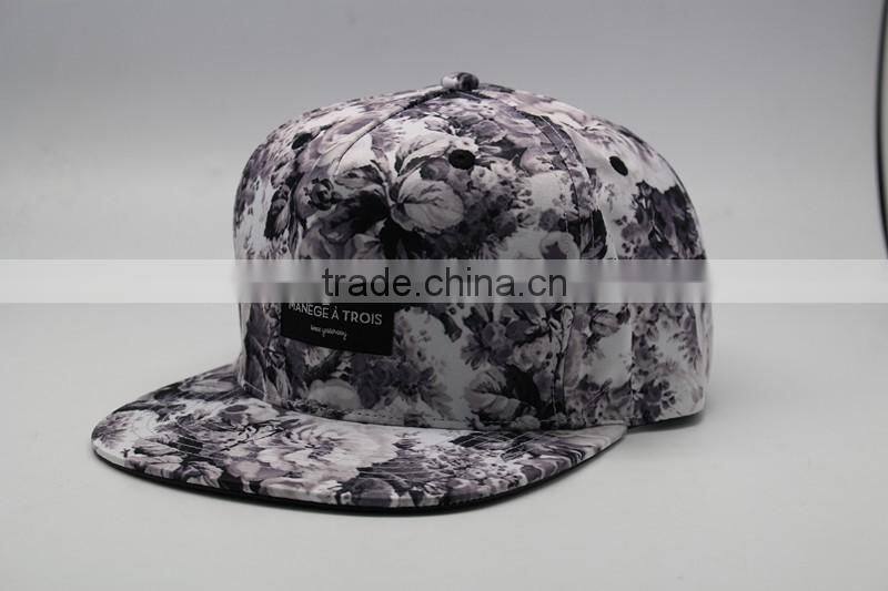 Hip Hop Style Cool Custom Sublimation Printed Flat Brim Bill Wholesale Hat and Cap