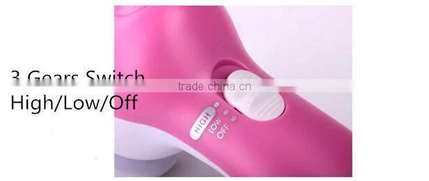 5 in1 Multi-functional Cuticle Remover Facial Pore Cleaner&Facial Massager with 5 Head(Powered by 2 AA Battery)