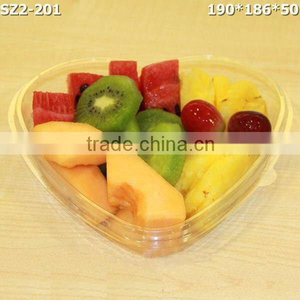 clear plastic box 300g heart shaped plastic fruit box