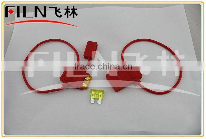 black waterproof battery fuse holder with 20cm AWG18 wire and fuse