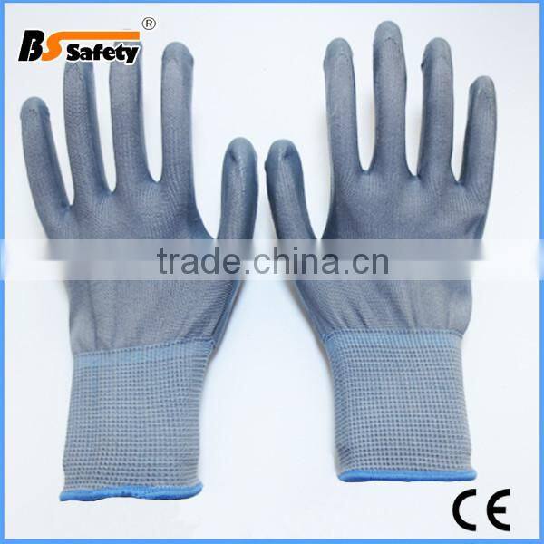 BSSAFETY OEM black nitrile coated safety glove with logo printing