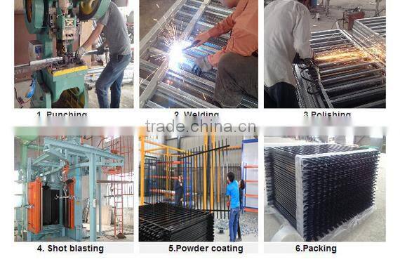 black galvanized steel fence