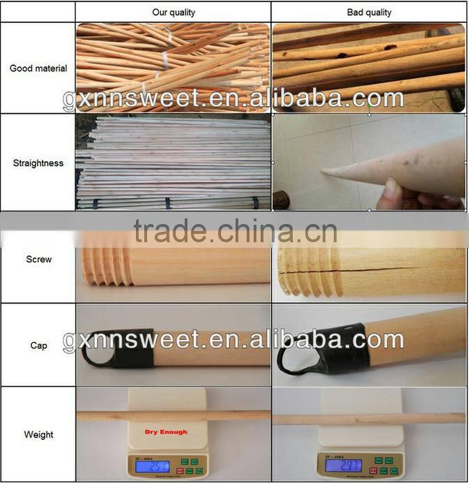 Factory price varnished wood mop handle soomth wood handle 120*2.2CM