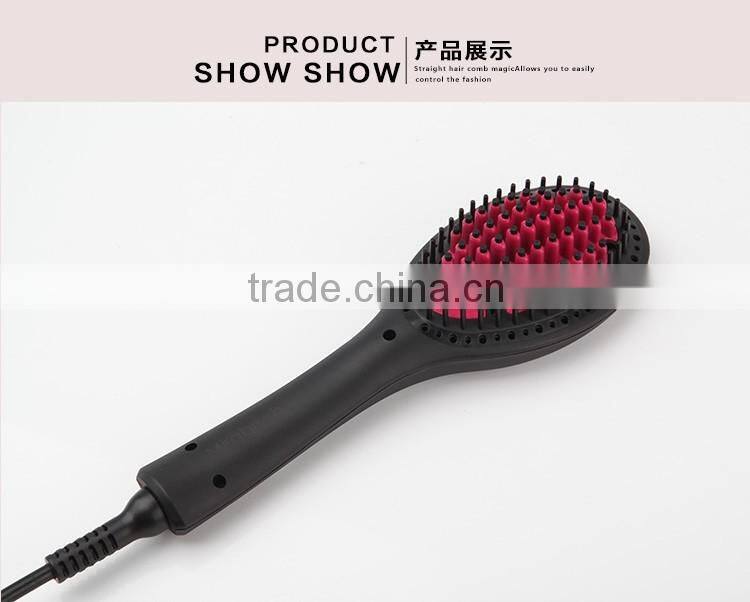 Hot sale Electric LED Iron Brush Hair Straightener Massager Comb Auto Hair Tool Electric straightening hair brush