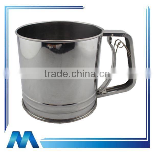 3 cups single strainer manual stainless steel flour sifter