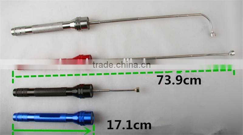Pick up Tool Torch Telescopic Magnetic LED Flashlight Pen with Six LED