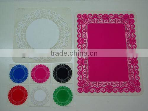 usa snowflake transparent rubber cup coaster