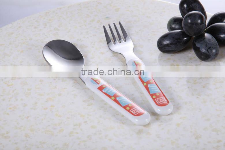 competition price kid's stainless steel cutlery set painting vivid color