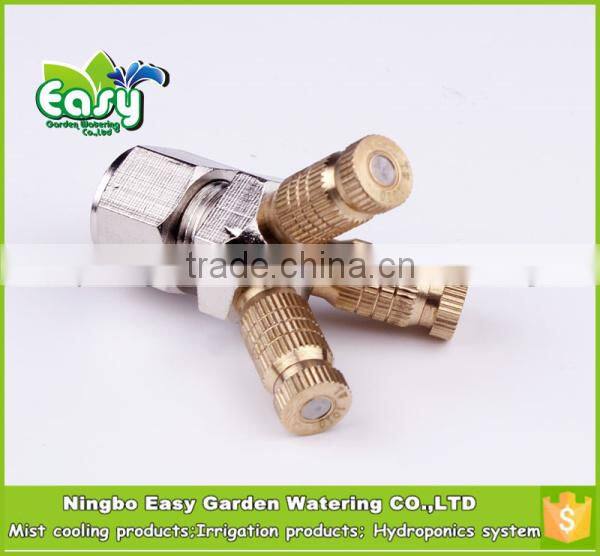 3/8'' Brass slip lock joint connector with 6 spray site. End cap connector. Fog system base.