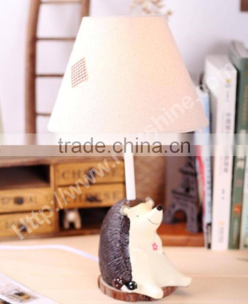 white cute hedgehog 12v dc table lamp for kids