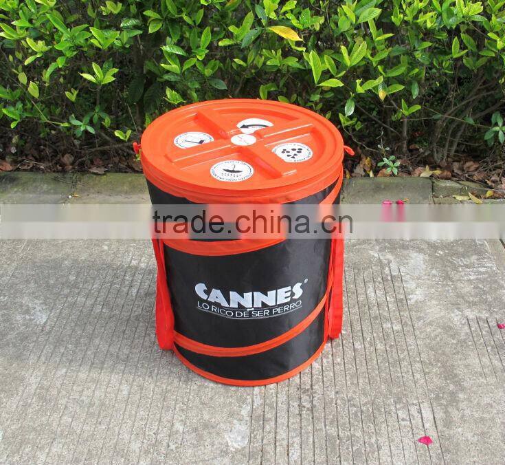 Foldable nylon pop up spiral collapsible Pet Food container