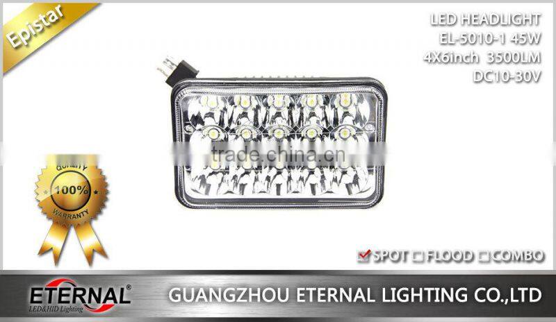 Universal 4x6" LED headlight replacement H4651 for truck car 74-97 Chevrolet Buick Cadillac