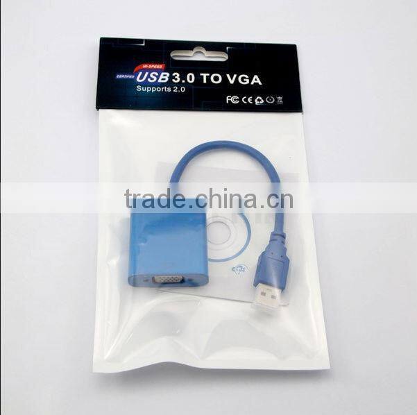 USB 3.0 to VGA Video Card Adapter vga to usb adapter USB male to VGA female adapter for Windows 7/ 8