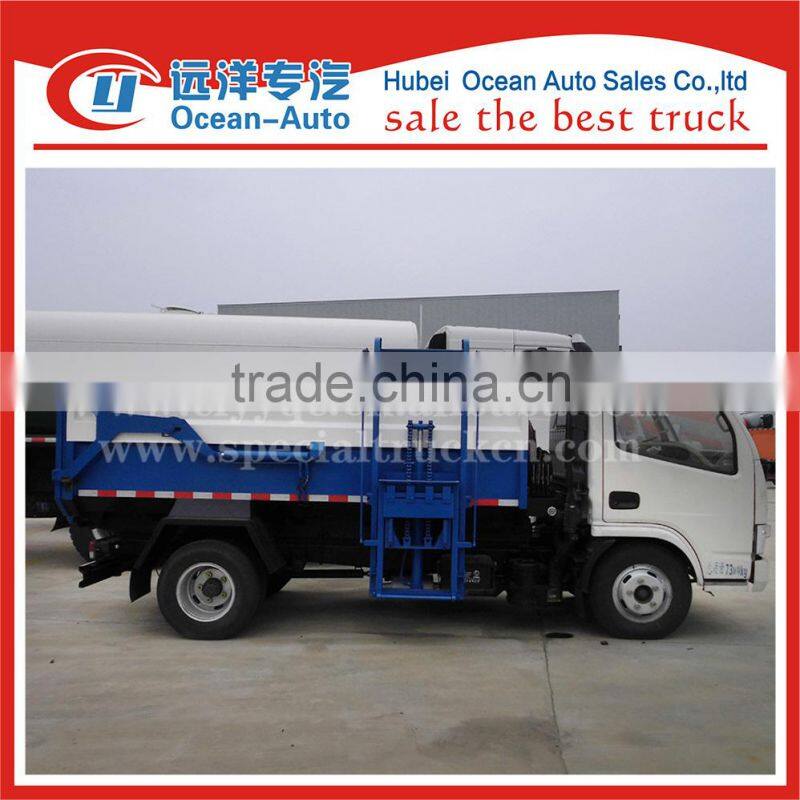 DFAC euro 4 standard 5 m3 self loading garbage truck for sales
