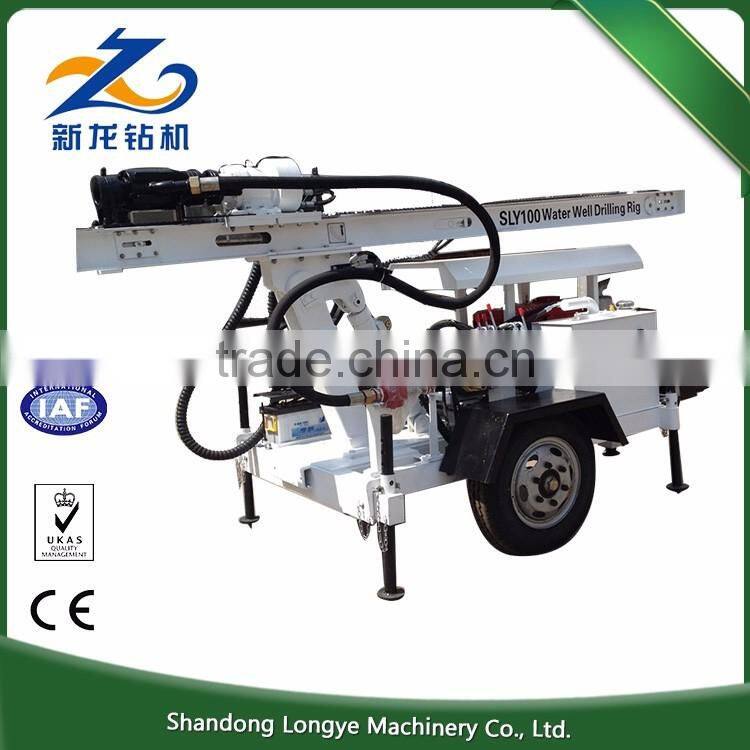 High quality 120m Depth SLY100 portable water well drilling rig, water well rig drilling machine portable