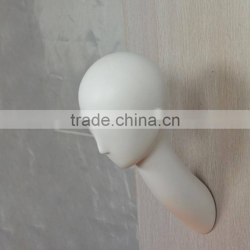White Wall Mounted Female Head Deal for hats, scarves and sunglasses for home or retail store