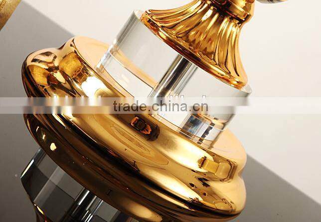 Gold plated hardware decortive crystal table lamp with lampshade