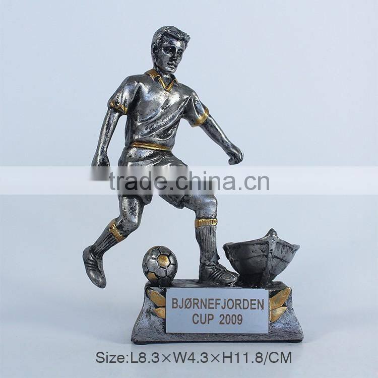 Decorate trophy resin football player figurine