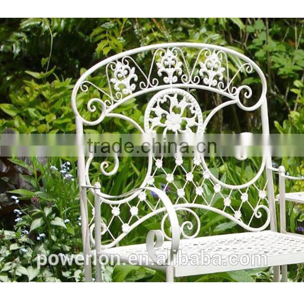 POWERLON Vintage 2 Seater Garden Bench Wrought Iron Outdoor furniture