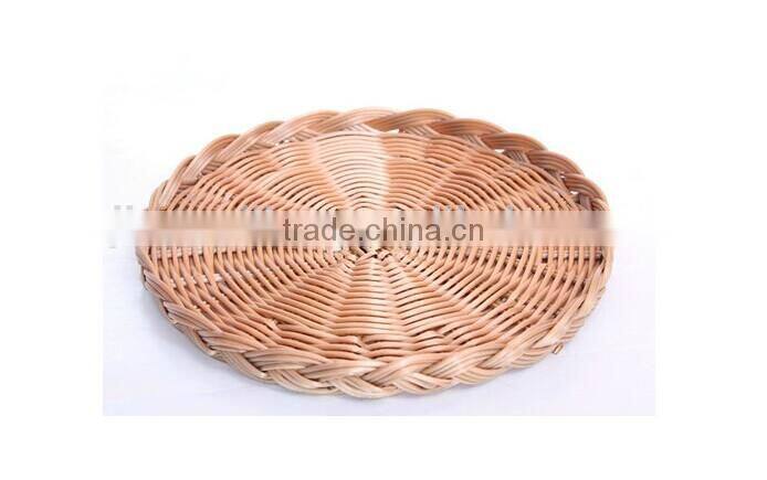 wholesale round flat plastic rattan basket plastic basket for fruit plastic bread basket