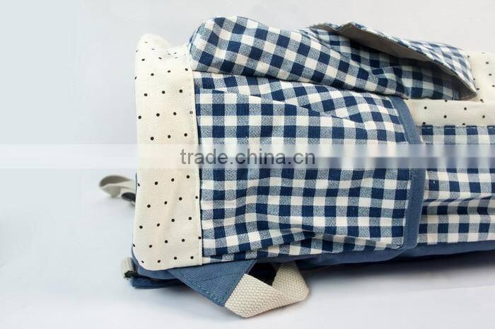 Grid Pattern School Backpack Cute for Girls with Bottons