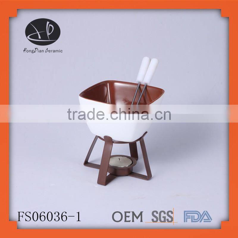 china supplier ceramic fondue,cast iron fondue set