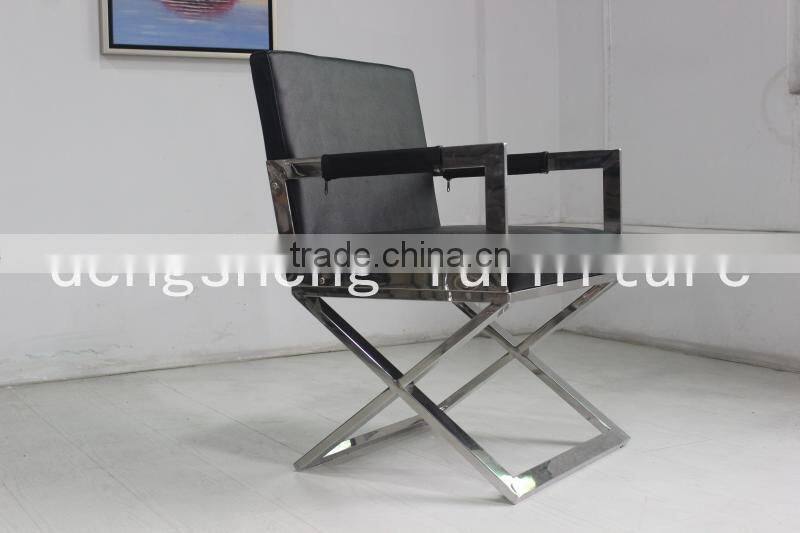 Modern cheap Chrome steel finish chair / modern leather dining chair / leather Chair with good quality