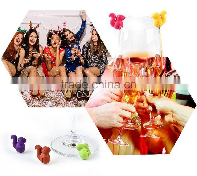 Cute Cartoon Shape Squirrel Party Wine Plug Set, Colorful Squirrel Bottle Stopper