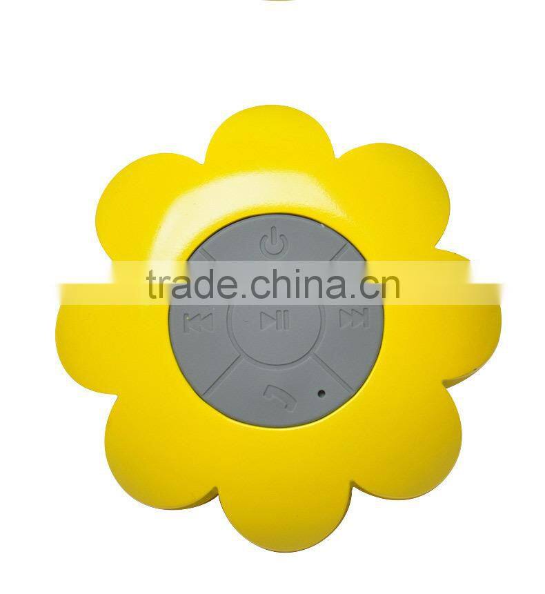 Bathroom Waterproof bluetooth speaker with fashion colors sun flower shape