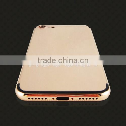 Rose gold plated mirror back cover, 24k gold plated pink housing for iPhone 7