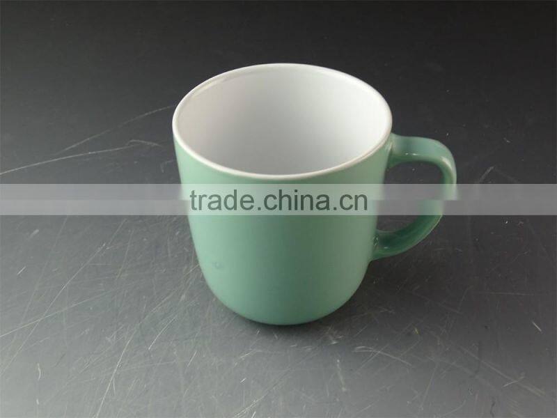 Stock Hot sale Cheap light green Glaze Ceramic promotional mug for Espresso