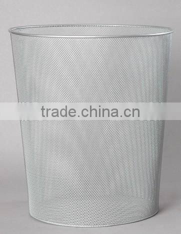 China Factory Office Suppliers Metal Wire Mesh Black Round Waste Bin