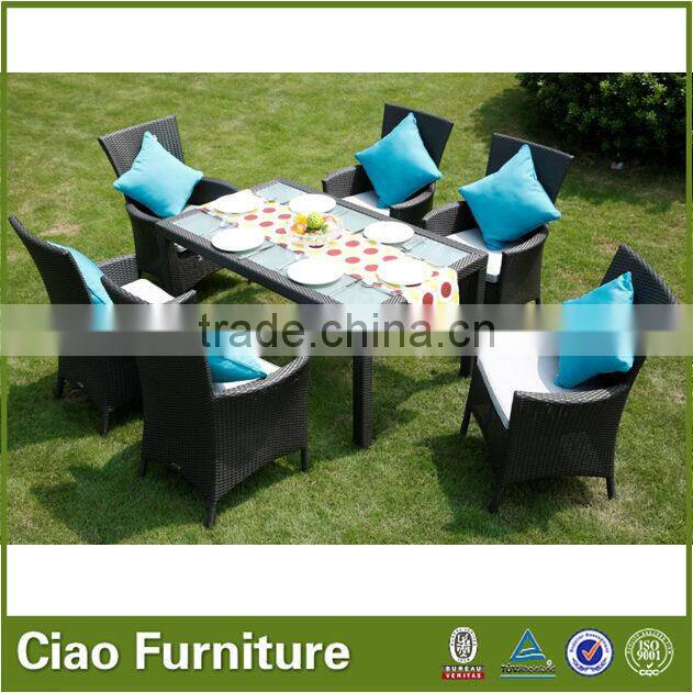 outdoor restaurant table and chair furniture rattan table set