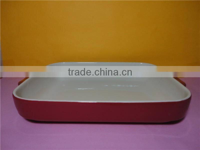 High quality wholesale red ceramic glossy glaze plate