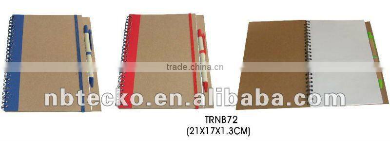 2014 best selling Recycled note book and pen