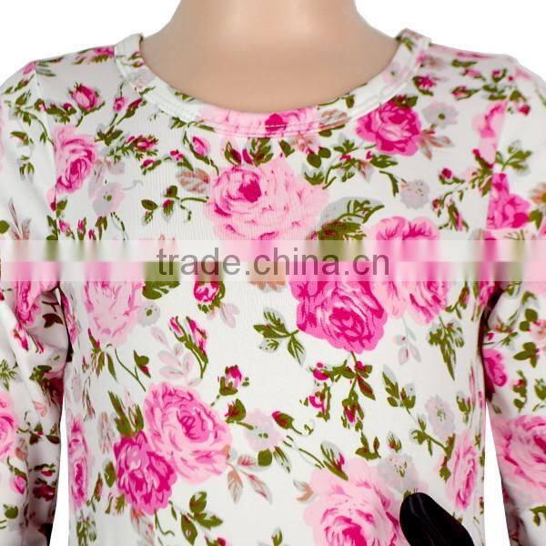 Pink Floral Top And Black Tutu Skirt Boutique Long Sleeve Dress Girls Tutu Dress