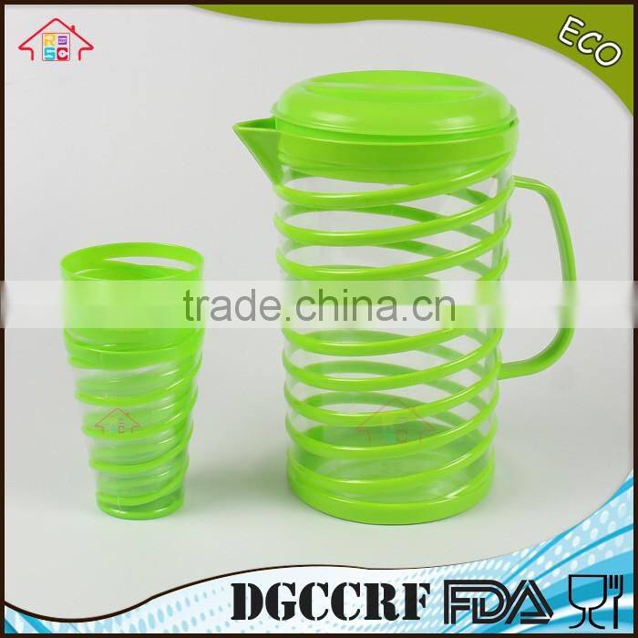 NBRSC Kitchen Home 4 pcs Plastic Drinking Water Cups with Teapot
