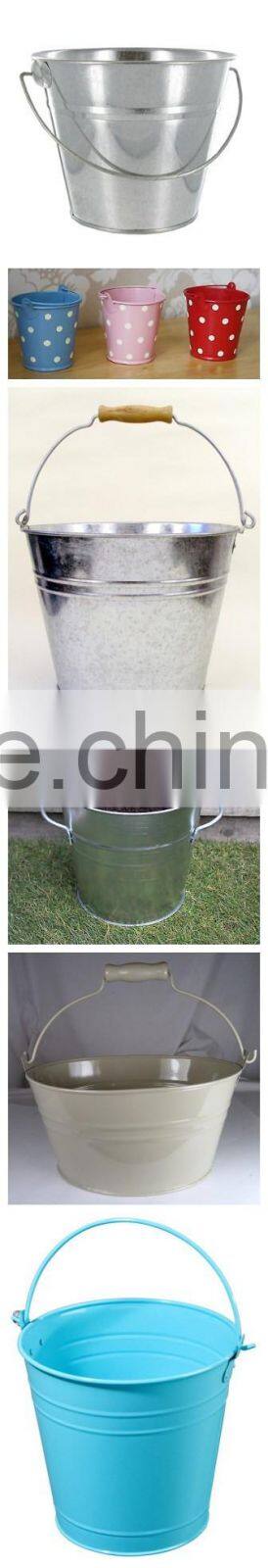 Galvanized Metal Bucket with Handle